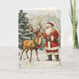 サンタトナカイヴィンテージサンティアクリスマスカード シーズンカード