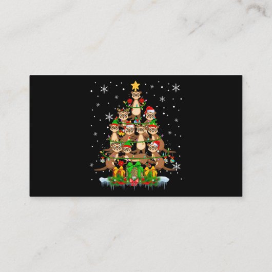 サンタトナカイ小妖精や小人フェレットクリスマスツリーライトF 名刺 (裏面)