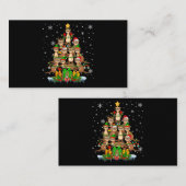 サンタトナカイ小妖精や小人フェレットクリスマスツリーライトF 名刺 (正面/裏面)