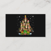 サンタトナカイ小妖精や小人フェレットクリスマスツリーライトF 名刺 (正面)