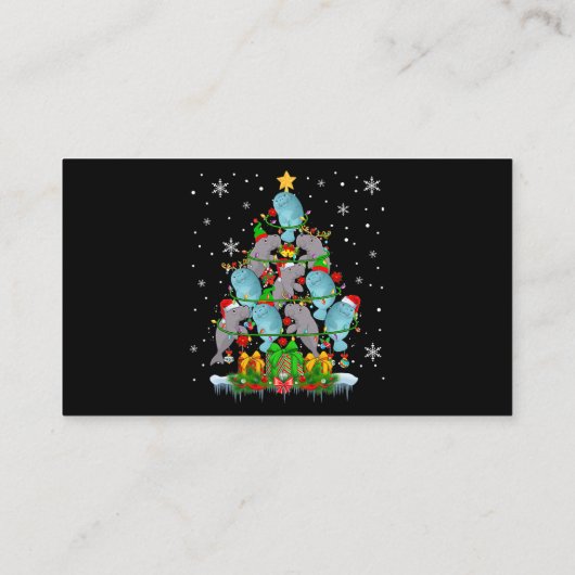 サンタトナカイ小妖精や小人マナテスクリスマスツリーライツ 名刺 (裏面)