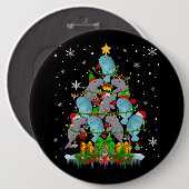 サンタトナカイ小妖精や小人マナテスクリスマスツリーライツ 缶バッジ (正面&裏面)