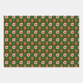 サンタトナカイ顔マスククリスマス ラッピングペーパーシート (正面2)