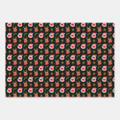 サンタトナカイ顔マスククリスマス ラッピングペーパーシート (正面)