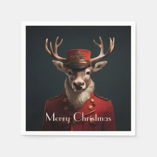 サンタトナカイ スタンダードカクテルナプキン (正面)