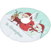 サンタトナカイ&雪だるま名前をカスタムするツリースカート ブラッシュドポリエステルツリースカート (アングル)