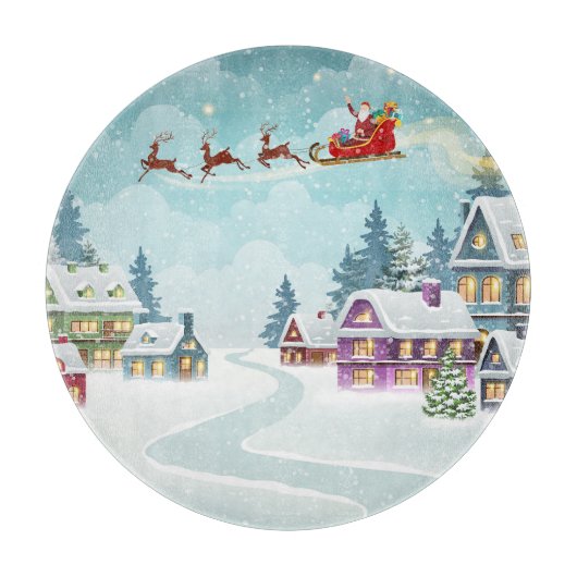 サンタトナディアクリスマスヴィンテージシーン カッティングボード (正面)
