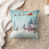 サンタトナディアクリスマスヴィンテージシーン クッション (ブランケット)