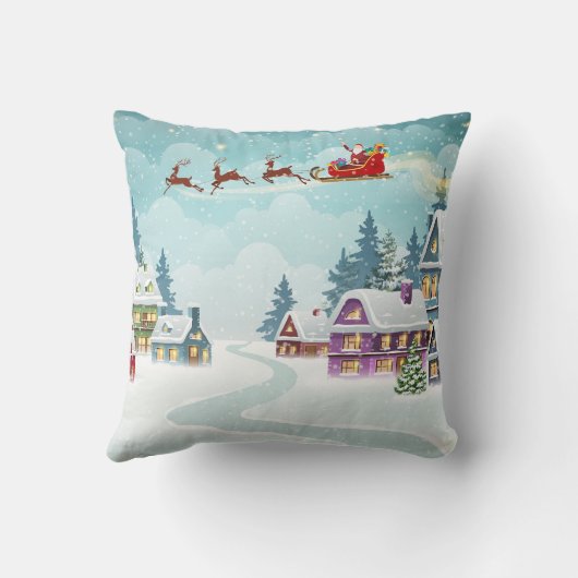 サンタトナディアクリスマスヴィンテージシーン クッション (裏面)