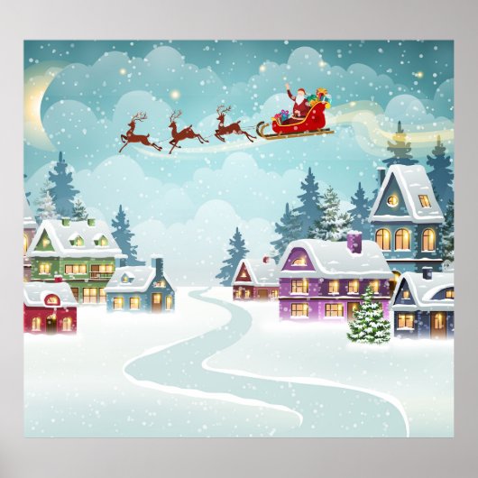 サンタトナディアクリスマスヴィンテージシーン ポスター (正面)