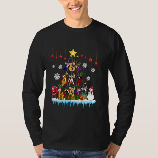 サンタトナディア小妖精や小人ギタズアズクリスマスツリーギータ Tシャツ (正面)