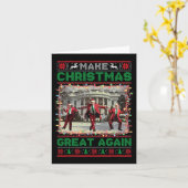 サンタトランプの踊りで再素晴らしび醜いクリスマス カード (黄色い花)