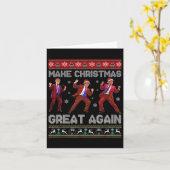 サンタトランプの踊りで再素晴らしび醜いクリスマス カード (黄色い花)