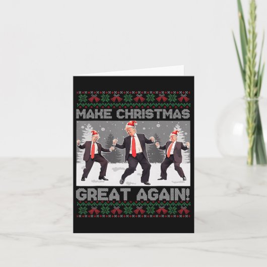 サンタトランプの踊りで再素晴らしび醜いクリスマス カード (正面)