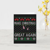 サンタトランプの踊りで再素晴らしび醜いクリスマス カード (黄色い花)