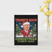 サンタトランプの踊りで再素晴らしび醜いクリスマス カード (黄色い花)