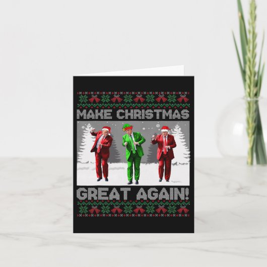 サンタトランプの踊りで再素晴らしび醜いクリスマス カード (正面)