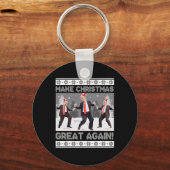 サンタトランプの踊りで再素晴らしび醜いクリスマス キーホルダー (正面)