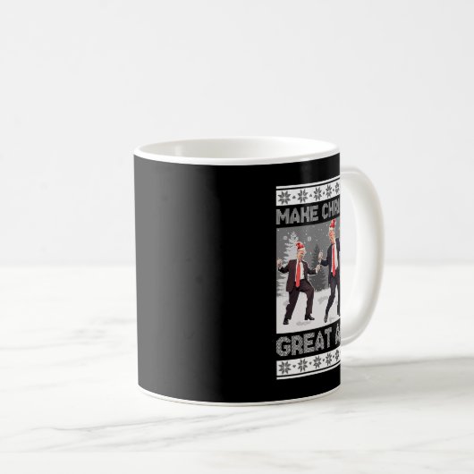 サンタトランプの踊りで再素晴らしび醜いクリスマス コーヒーマグカップ (正面右)