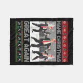 サンタトランプの踊りで再素晴らしび醜いクリスマス フリースブランケット (正面(横))