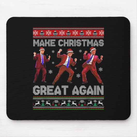 サンタトランプの踊りで再素晴らしび醜いクリスマス マウスパッド (正面)