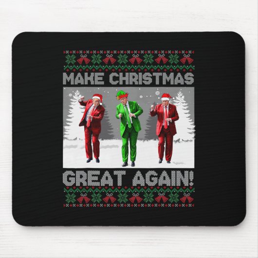 サンタトランプの踊りで再素晴らしび醜いクリスマス マウスパッド (正面)