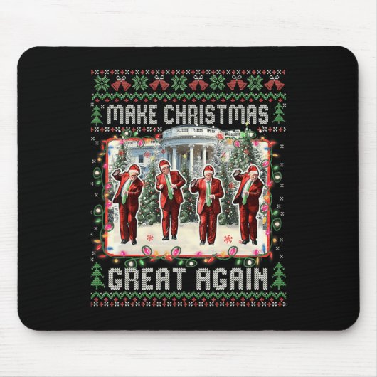 サンタトランプの踊りで再素晴らしび醜いクリスマス マウスパッド (正面)
