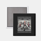 サンタトランプの踊りで再素晴らしび醜いクリスマス マグネット (正面/裏面)