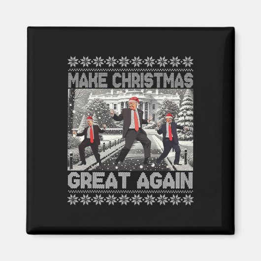 サンタトランプの踊りで再素晴らしび醜いクリスマス マグネット (正面)