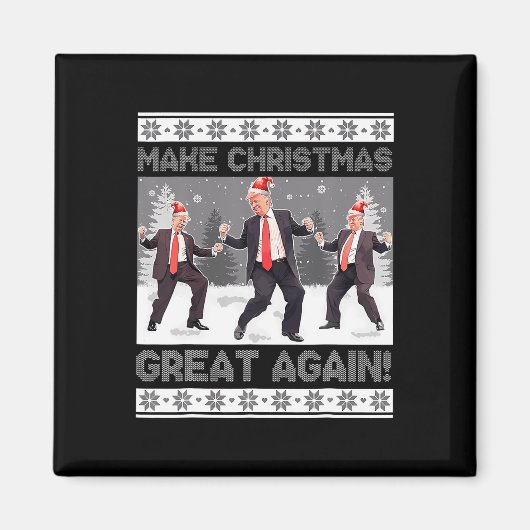 サンタトランプの踊りで再素晴らしび醜いクリスマス マグネット (正面)