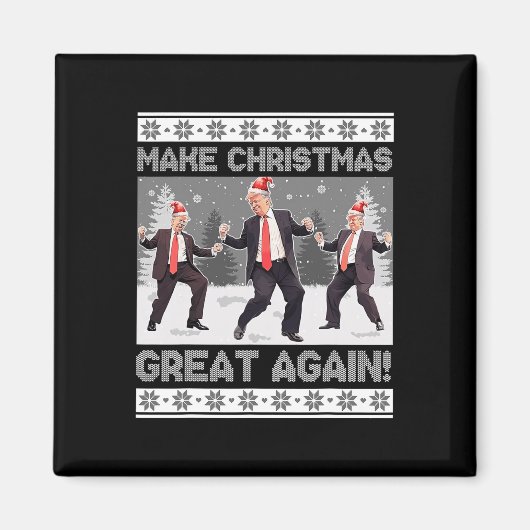 サンタトランプの踊りで再素晴らしび醜いクリスマス マグネット (正面)