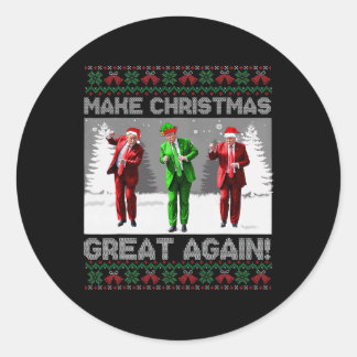サンタトランプの踊りで再素晴らしび醜いクリスマス ラウンドシール