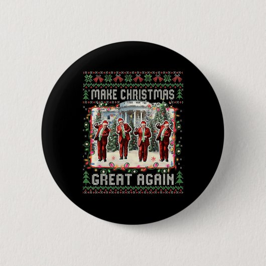 サンタトランプの踊りで再素晴らしび醜いクリスマス 缶バッジ (正面)