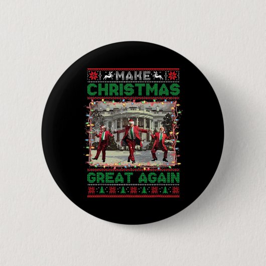 サンタトランプの踊りで再素晴らしび醜いクリスマス 缶バッジ (正面)