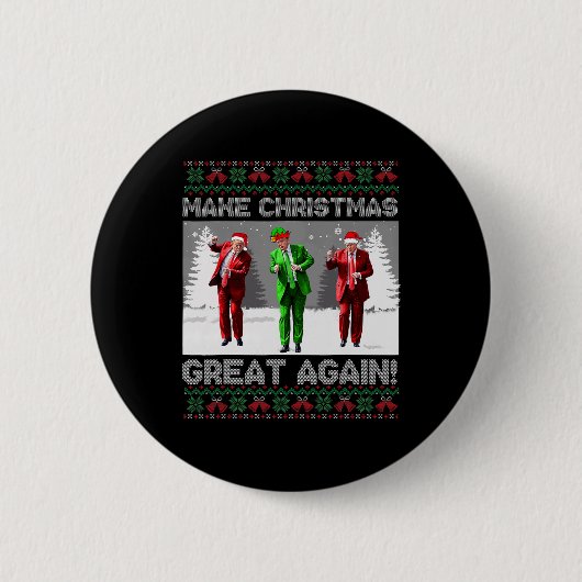 サンタトランプの踊りで再素晴らしび醜いクリスマス 缶バッジ (正面)