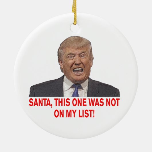 サンタトランプは私のリストにない! セラミックオーナメント (裏面)