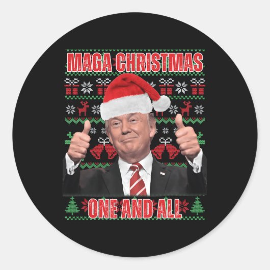 サンタトランプクリスマスユーモアおもしろいトランプクリスマス1 ラウンドシール (正面)