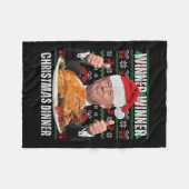サンタトランプクリスマスユーモアおもしろいトランプクリスマス4 フリースブランケット (正面(横))
