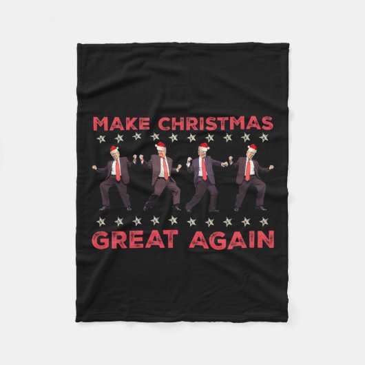 サンタトランプダンスが再びクリスマス素晴らしにクリスマス フリースブランケット (正面)