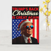 サンタトランプダンスでクリスマスを再び偉大にアグリー カード (黄色い花)