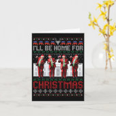 サンタトランプダンス私はクリスマスの醜い家に カード (黄色い花)