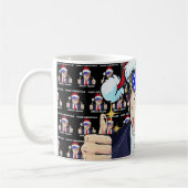 サンタトランプ再素晴らし生クリスマスクリスマス コーヒーマグカップ (左)