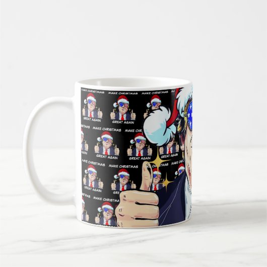 サンタトランプ再素晴らし生クリスマスクリスマス コーヒーマグカップ (左)