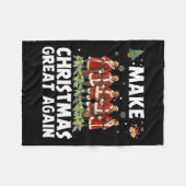 サンタトランプ再素晴らし生クリスマスクリスマス フリースブランケット (正面(横))