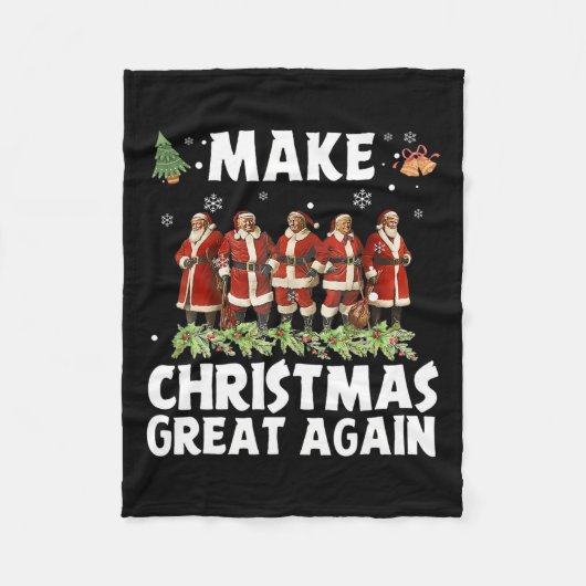 サンタトランプ再素晴らし生クリスマスクリスマス フリースブランケット (正面)