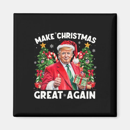 サンタトランプ2025 クリスマスを再び偉大に マグネット (正面)