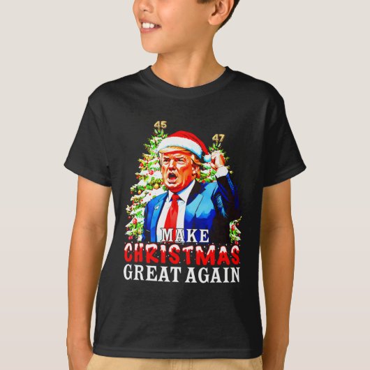 サンタトランプ45-47クリスマスパジャマ作りクリスマスグレア Tシャツ (正面)