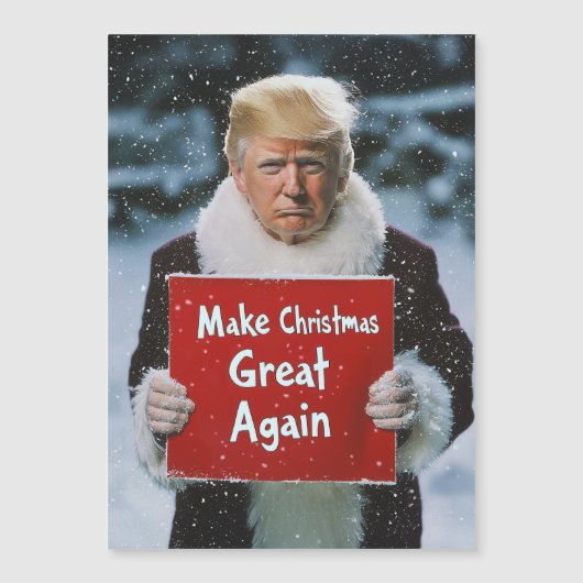 サンタトランプ：「再びクリスマス素晴らしを作る」 マグネット招待状 (正面)