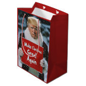 サンタトランプ：「再びクリスマス素晴らしを作る」 ミディアムペーパーバッグ (裏面アングル)