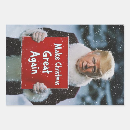 サンタトランプ:「再びクリスマス素晴らしを作る」 ラッピングペーパーシート (正面3)